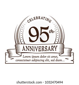 95th anniversary design template. Vector and illustration.