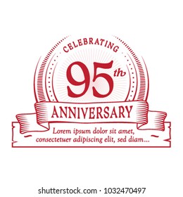 95th anniversary design template. Vector and illustration.