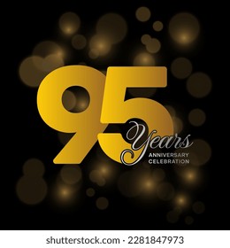 95th Anniversary logo design. Golden anniversary template design. Logo Vector Template Illustration