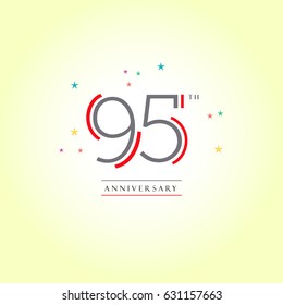 95TH anniversary logo design template