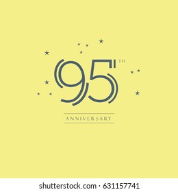 95TH anniversary logo design template