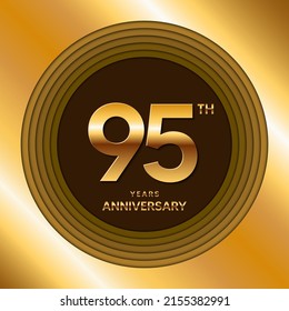 95th Anniversary logotype. Anniversary celebration template design for booklet, leaflet, magazine, brochure poster, banner, web, invitation or greeting card. Vector illustrations.