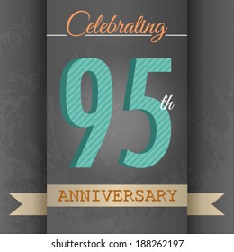 95th Anniversary poster / template design in retro style - Vector Background