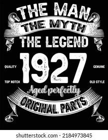 95th Birthday Vintage Legends Born In 1927 95 Years Old Retro Birthday Ideas