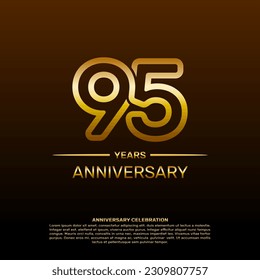 95th year anniversary design template in gold color. vector template illustration