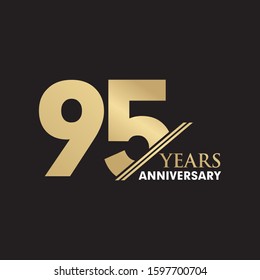 95th Year anniversary emblem logo design inspiration vector template