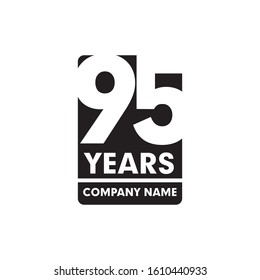95th year anniversary emblem logo design vector template
