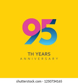 95th Year Anniversary Vector Template Design Illustration.