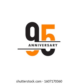 95th year celebrating anniversary logo design template