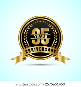 95th years anniversary icon logo design birthday celebration, Golden anniversary emblem