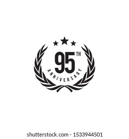 95th years celebrating anniversary emblem logo design