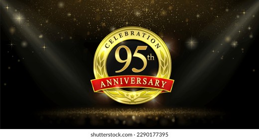 95th years celebration anniversary logo vector isolated on black background