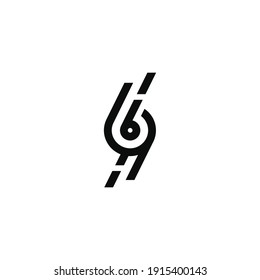 96 ó 69 plantilla de diseño de símbolos de logotipo moderno simple. Ilustración del vector objeto aislado en fondo blanco