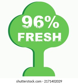 96% 6everyday graphic label or sticker on white background, vector design illustration. Suitable for product label