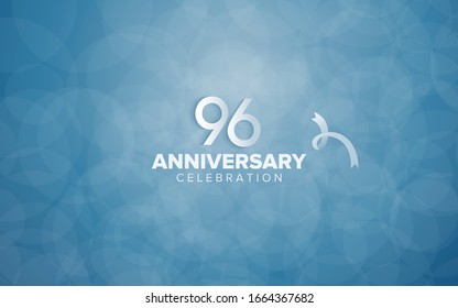 96 anniversary celebration with simple style on classic blue