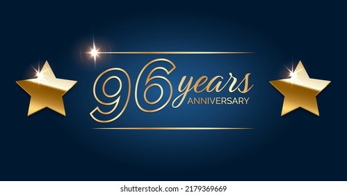 96 anniversary template celebration party. 96 years anniversary hapy birthday first invitation celebration party card event.
