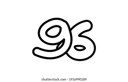 96 Casual Modern Line Art Number Stock Vector (Royalty Free) 1916990189