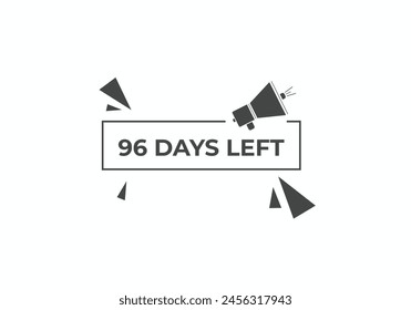 96 days to go countdown template. 96 day Countdown left days banner design. 96 Days left countdown timer