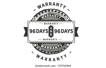 96 days warranty icon vintage rubber stamp guarantee