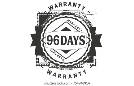 96 days warranty icon vintage rubber stamp guarantee