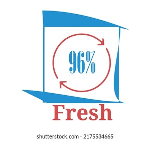 96 % Fresh sign label vector and illustration art with fantastic font blue and red color combination in white background