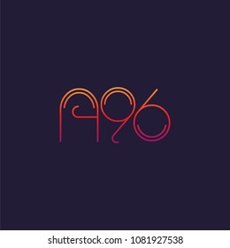 A 96 Letter and Number logo icon vector template. 


