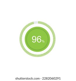 96% Loading. 96% circle diagrams Infographics vector, 96 Percentage ready to use for web design ux-ui.