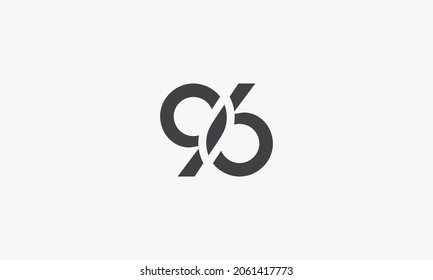 96 logo vector isolated on white background.