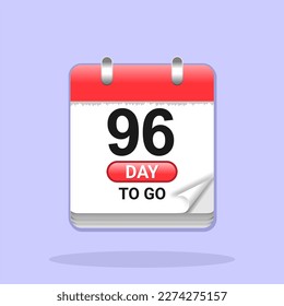 96 more days sign label vector art illustration. vector calendar icon