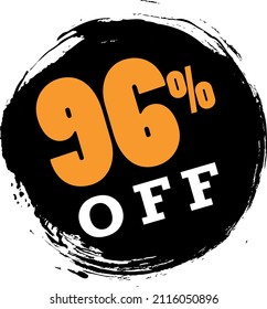 96% ninety six percent off tag label sale black friday circular black brushstroke