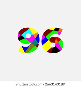 96 nu,ber abstract colorful background
