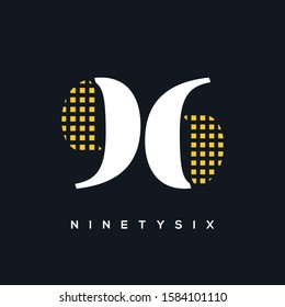 96 number logo check design digit vector template