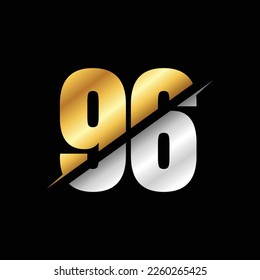 96 Number Luxury Logo Design Template Inspiration, Vector Illustration.