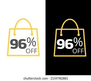 96% Off with discount gold black and white online shopping bag design 