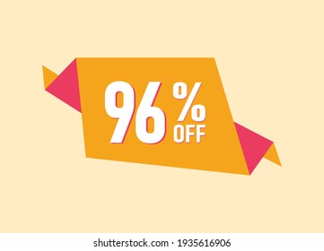 96% off offer banner, 96 percent Discount sale banner design