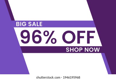96% OFF Sale Discount Banner, 96% off discount promotion