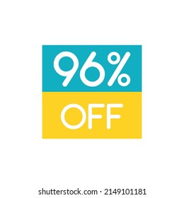 Up To 96% Off Special Offer sale sticker on white. Vector illustration