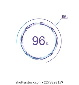 96% percentage infographic circle icons, 96 percents pie chart infographic elements for Illustration, business, web design. svg