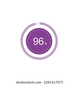 96% percentage infographic circle icons,96 percents pie chart infographic elements for Illustration, business, web design. svg