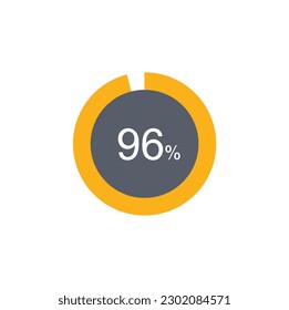 96% percentage infographic circle icons,96 percents pie chart infographic elements for Illustration, business, web design. svg