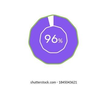 96 Percentage, 96% Percentage ready to use for web design, infographic or business 