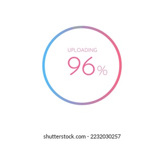 96 percentage uploading, pie chart for Your documents, reports, 96% circle percentage diagrams for infographics svg