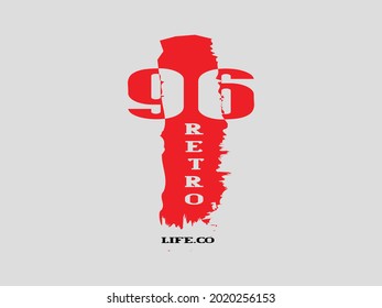 96 Retro Life.co Typographie Conception de texte Pour les impressions de T-shirts