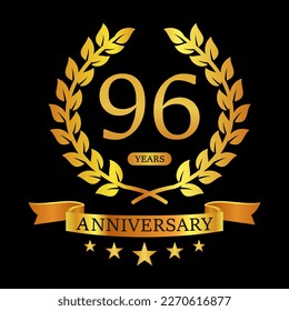 96 th Anniversary logo template illustration. suitable for you