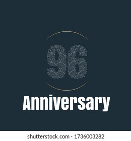 96 year anniversary celebration, vector design for celebrations, invitation cards and greeting cards