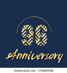 96 year anniversary celebration, vector design for celebrations, invitation cards and greeting cards