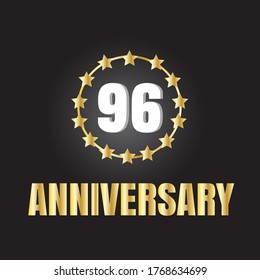 96 year anniversary celebration, vector design for celebrations, invitation cards and greeting cards