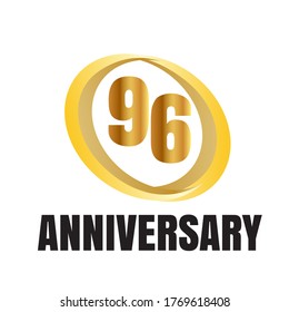 96 year anniversary celebration, vector design for celebrations, invitation cards and greeting cards