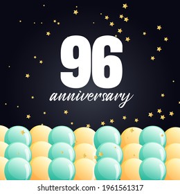 96 year anniversary celebration, vector design for celebrations, invitation cards and greeting cards