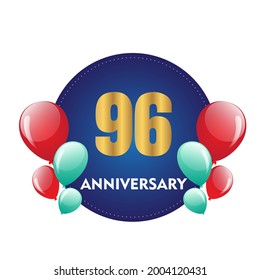 96 year anniversary celebration, vector design for celebrations, invitation cards and greeting cards